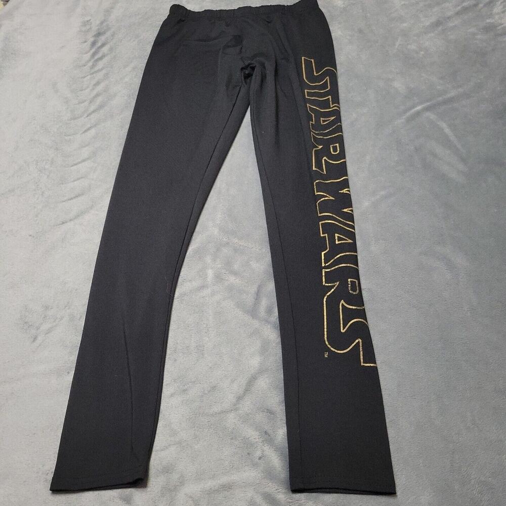 Fifth Sun Star Wars Leggings Women Medium Black Pants Gold Spell Comfort Stretch